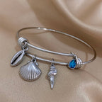Silver Shell Charm Bracelet