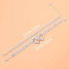 Heart and rhinestone anklet for women