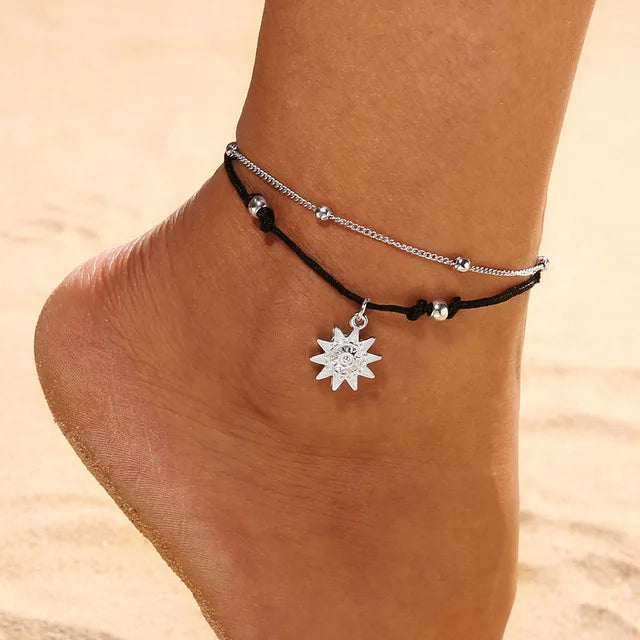 Double Strand Sun Ankle Bracelet