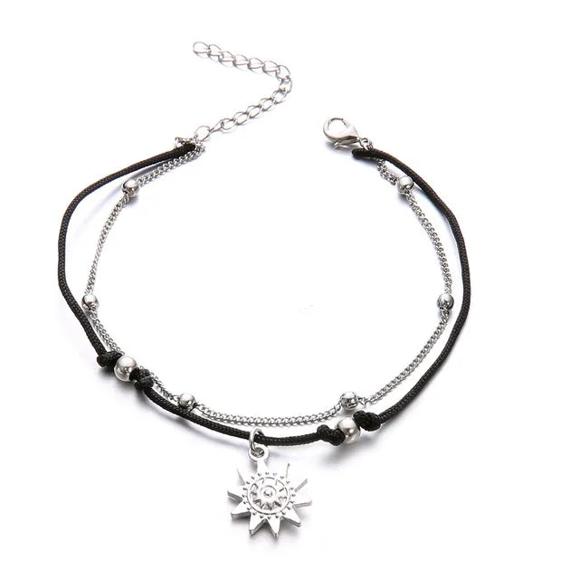 Double Strand Sun Ankle Bracelet