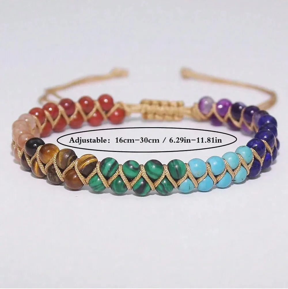 Natural stone 7 chakra anklet bracelet