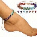 Natural stone 7 chakra anklet bracelet