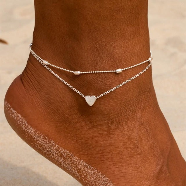 Women's Gold & Silver Ankle Bracelet silver