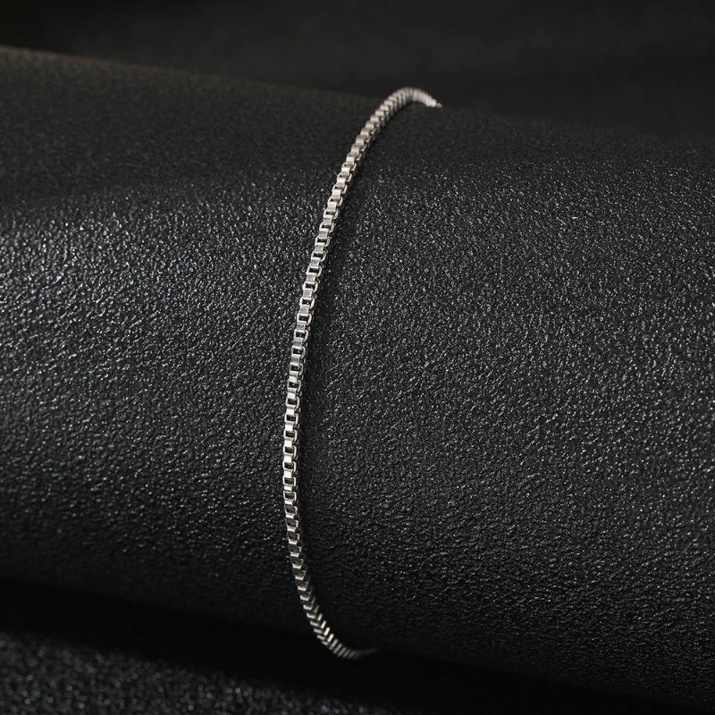 Thin Silver Ankle Bracelet