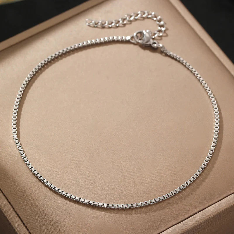 Thin Silver Ankle Bracelet