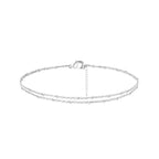 Fine Double Row Silver Ankle Bracelet