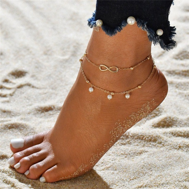Infinity Anklet Bracelet for Women gold