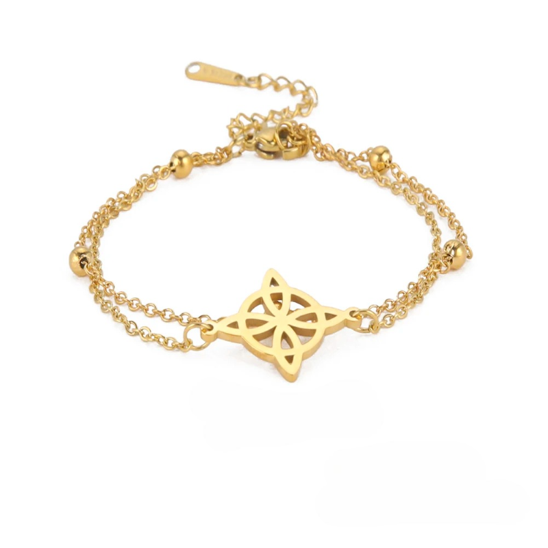 Gold Witch's Knot Ankle Bracelet