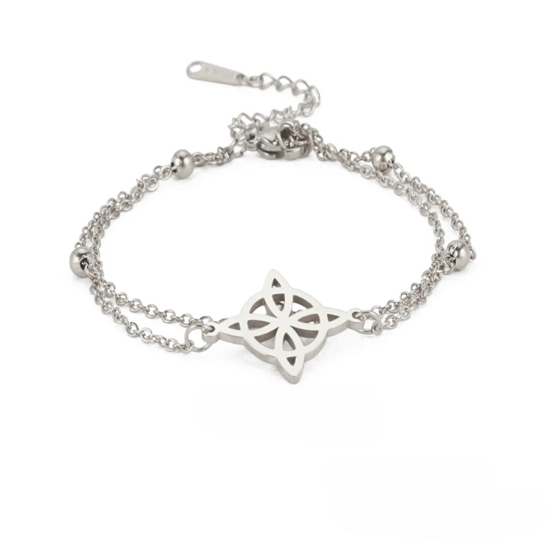 Silver Witch's Knot Ankle Bracelet