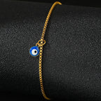 Gold Blue Eye Ankle Bracelet