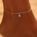 Gold Blue Eye Ankle Bracelet