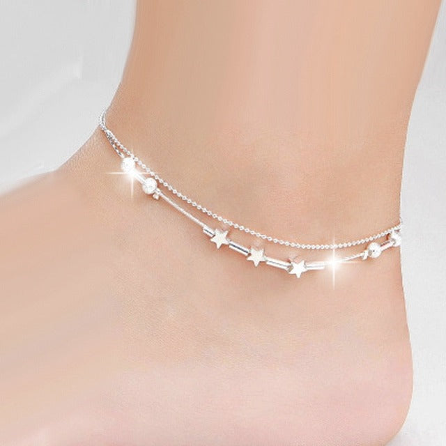 Silver Anklet Bracelet for Women