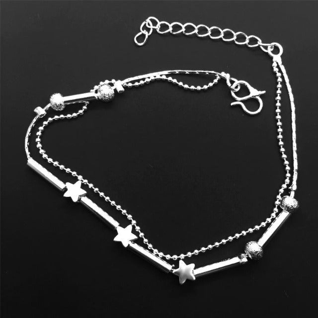 Silver Ankle Bracelet for Women