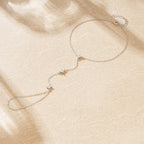 Hand Bracelet with Silver Zircon Flowers