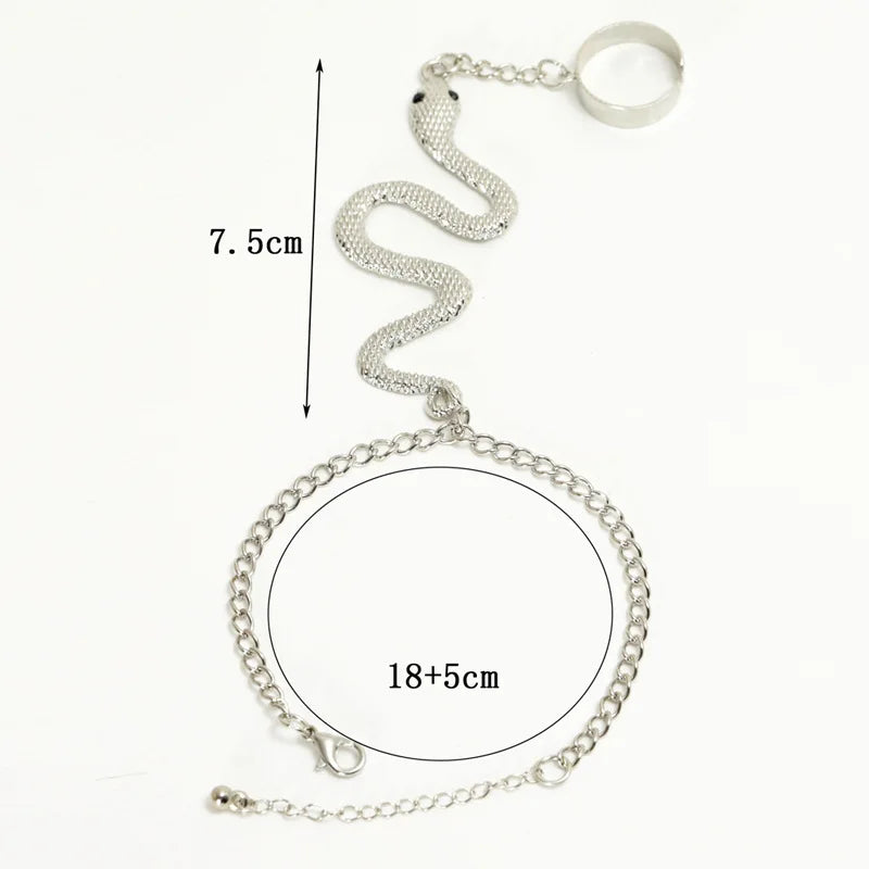 Snake Hand Bracelet Women's Jewelry Silver Hand & Finger Chain