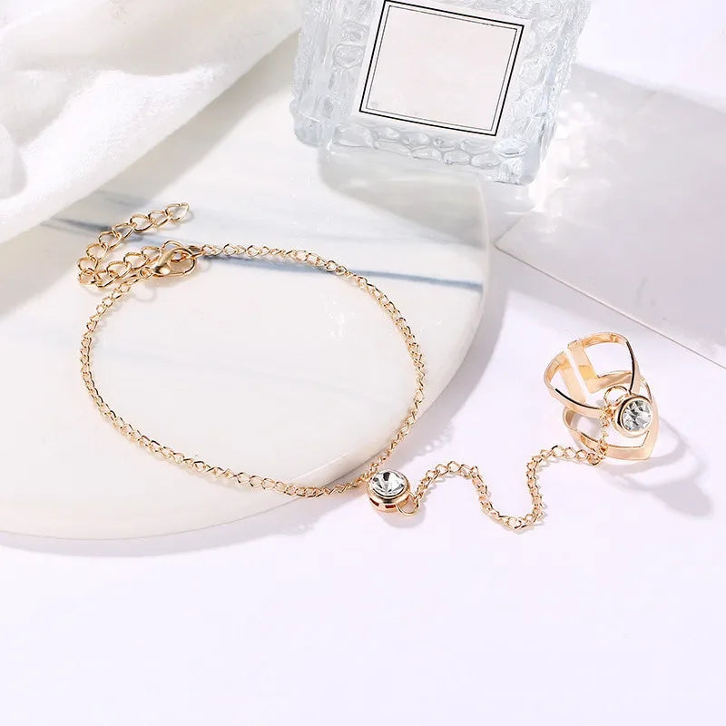Hand Zircon Bracelet - Women's Jewelry Hand & Finger Chain