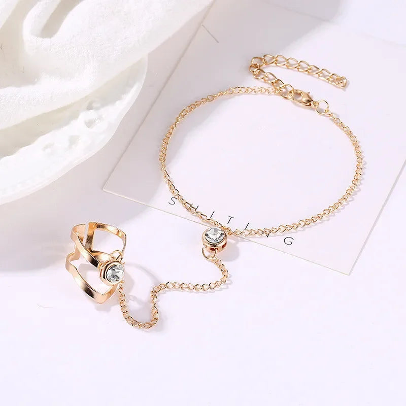 Hand Zircon Bracelet - Women's Jewelry Hand & Finger Chain