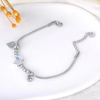 Protection Bracelet with Hand of Fatima and Blue Eye silver