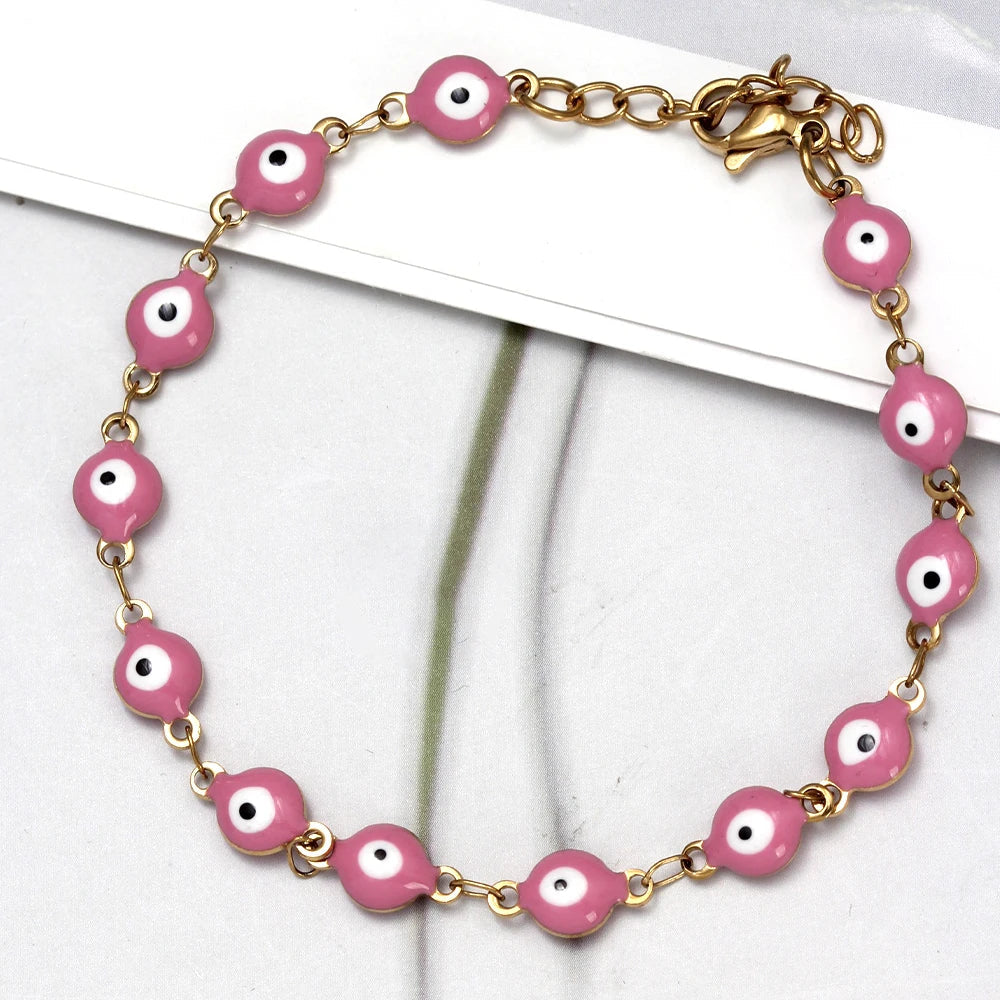 Protection Bracelet Against the Evil Eye for Men or Women Pink