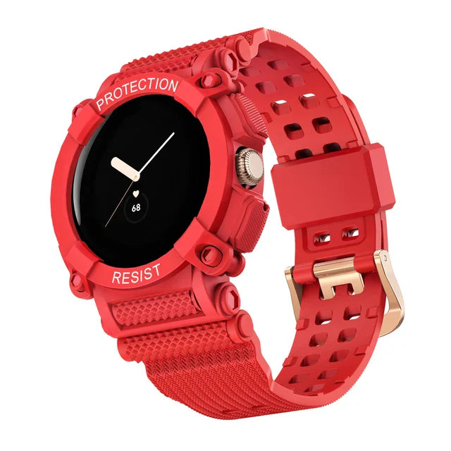 Solid Protective Strap Smartwatch Google Pixel Watch 1 & 2 red