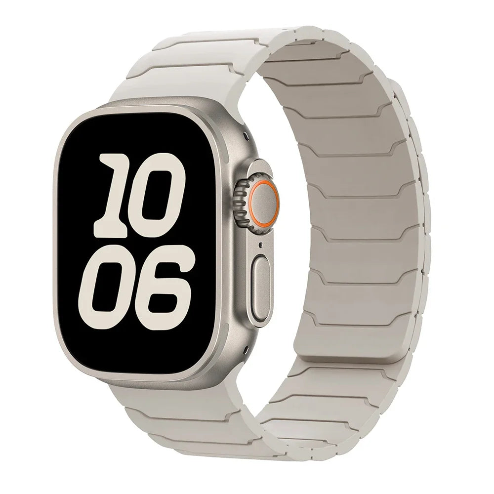 Magnetic replacement band for Apple Watch white
