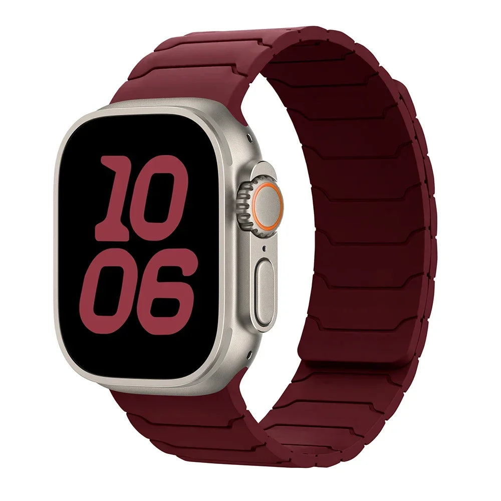 Magnetic replacement band for Apple Watch red