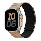 Magnetic replacement band for Apple Watch beige black