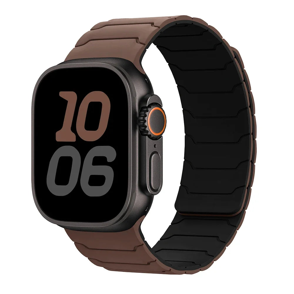 Magnetic replacement band for Apple Watch brown