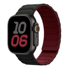 Magnetic replacement band for Apple Watch black red