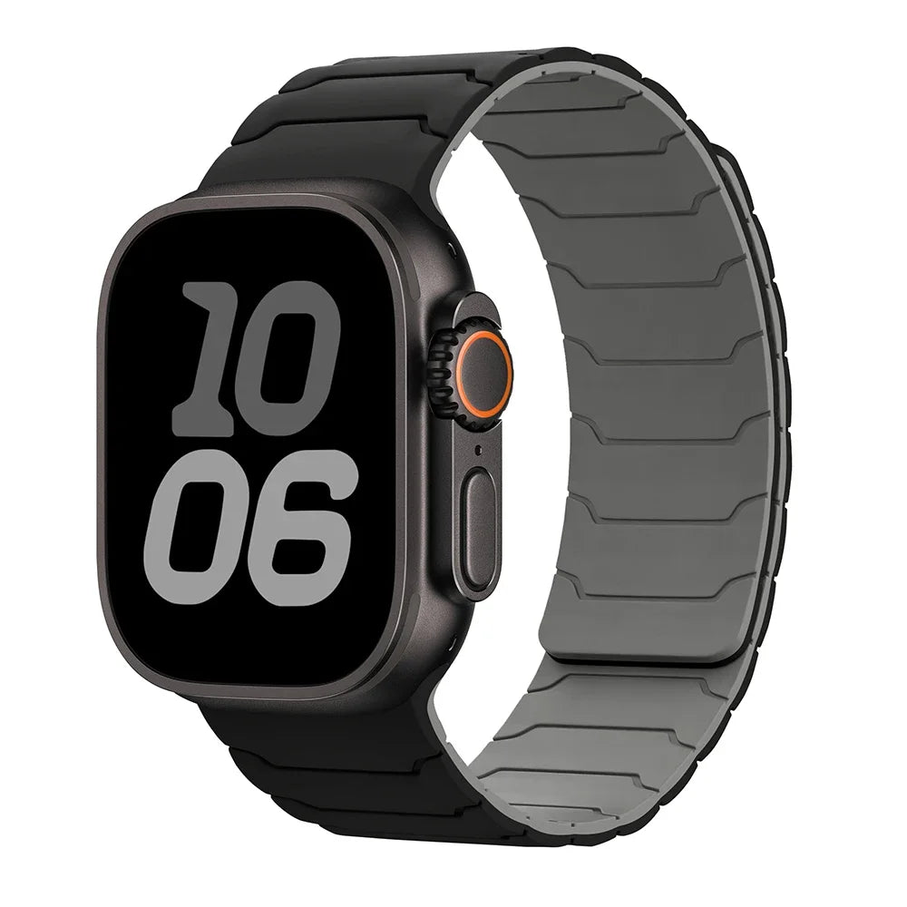 Magnetic replacement band for Apple Watch black gray