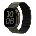 Magnetic replacement band for Apple Watch green black