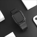 Black stainless steel replacement band for Apple Watch