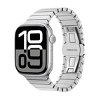Silver stainless steel replacement band for Apple Watch