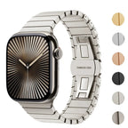 Silver stainless steel replacement band for Apple Watch