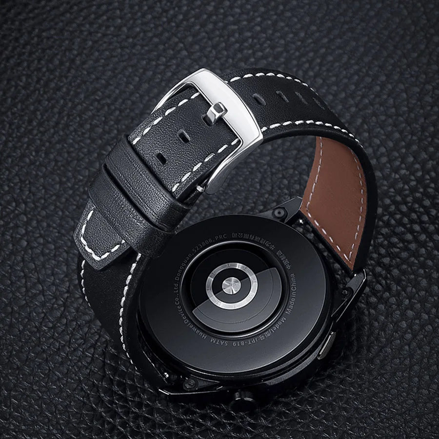 Replacement leather strap for Google Pixel Watch 1, 2, 3, 4, 41mm, 45mm black