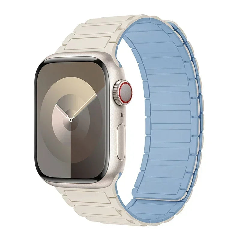 Magnetic replacement band for Apple Watch white blue