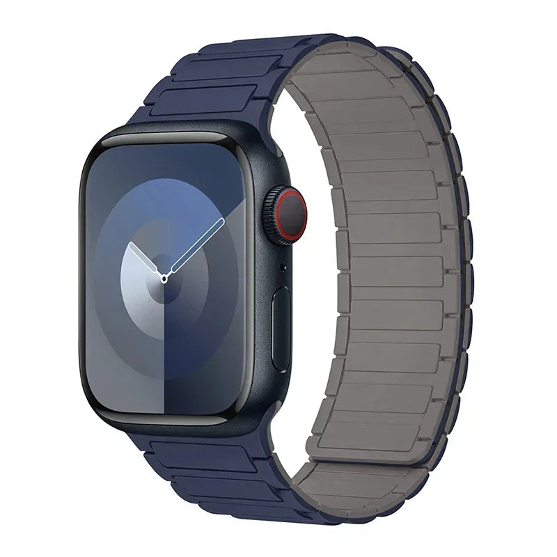 Magnetic replacement band for Apple Watch blue gray