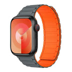 Magnetic replacement band for Apple Watch gray orange