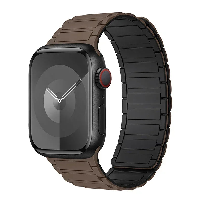Magnetic replacement band for Apple Watch brown black