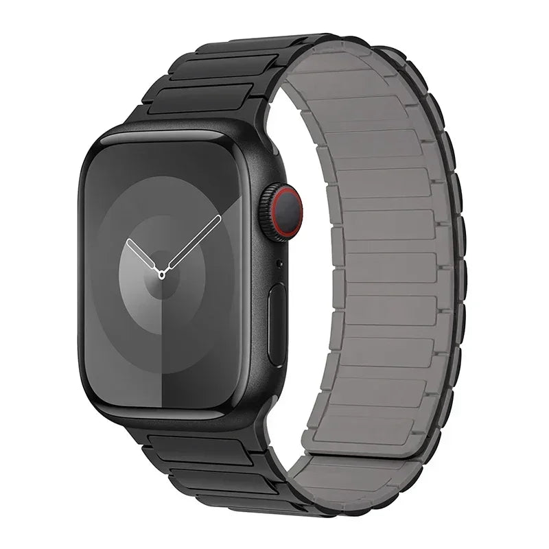 Magnetic replacement band for Apple Watch black and gray