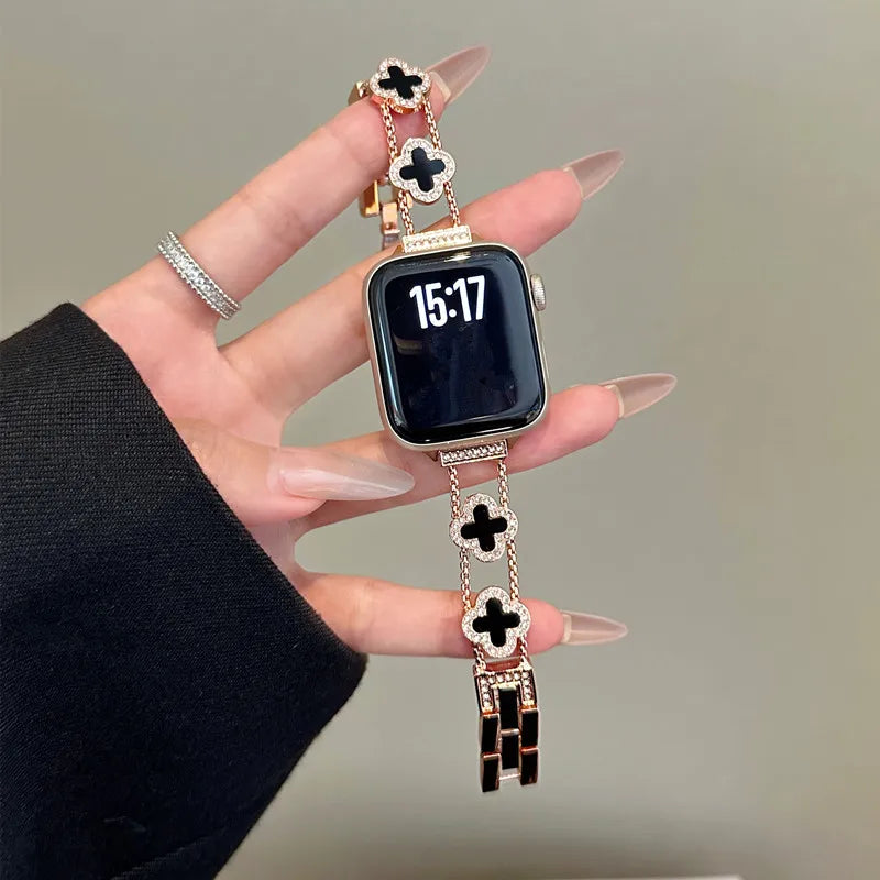 Replacement band for Apple Watch - clover design rose gold