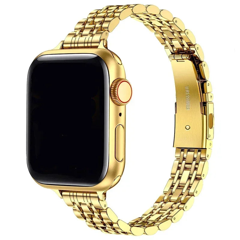 Replacement Apple Watch band in gold stainless steel