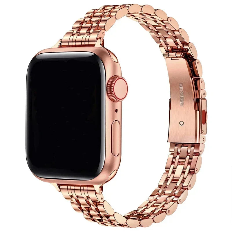Replacement Apple Watch band in rose gold stainless steel