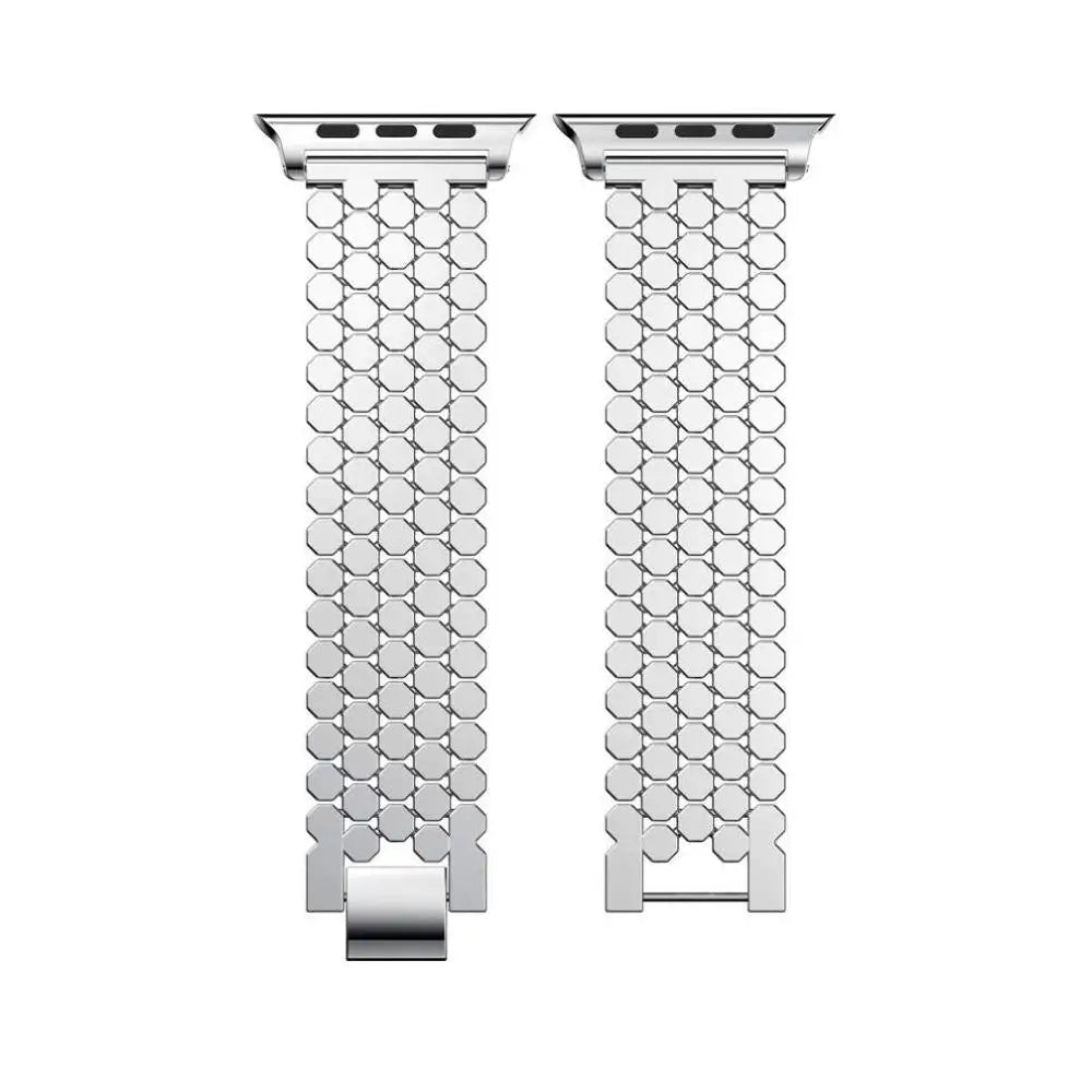 Stainless steel replacement Apple Watch band - women's silver