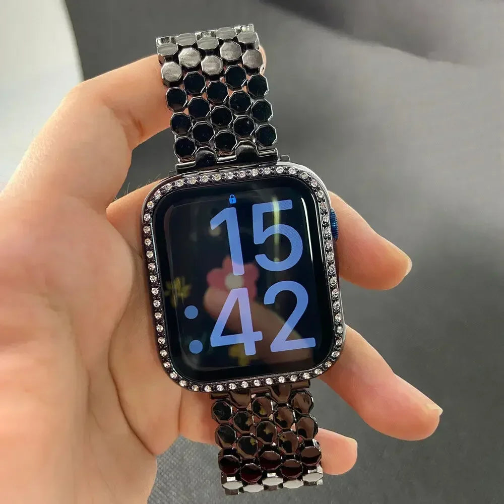 Stainless steel replacement Apple Watch band - women's black