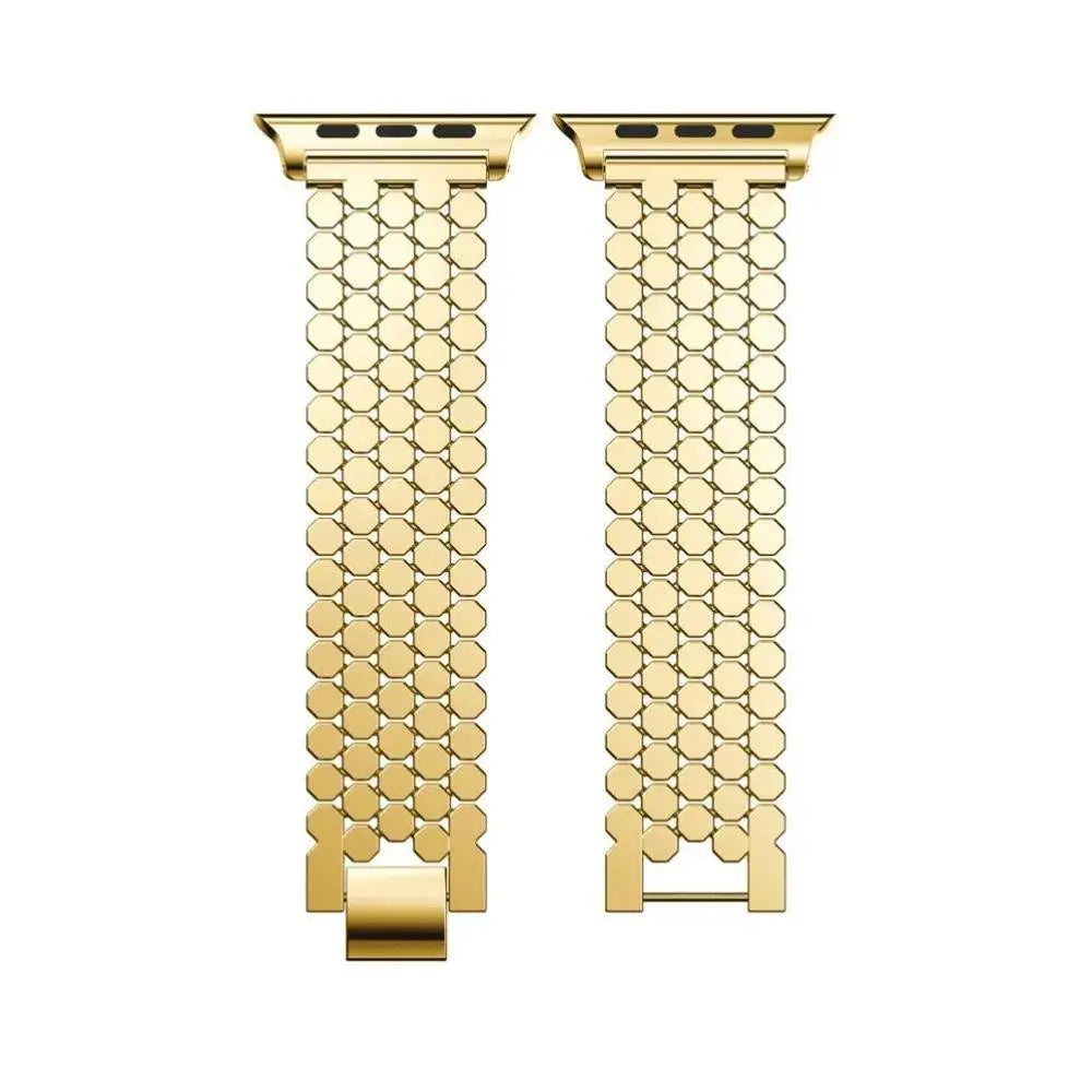 Stainless steel replacement Apple Watch band - women's gold