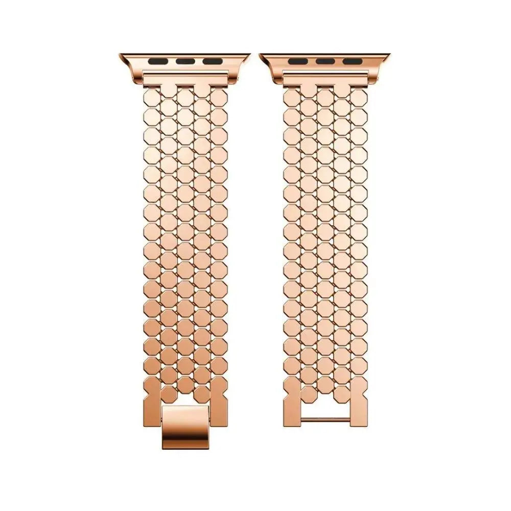 Stainless steel replacement Apple Watch band - women's rose gold