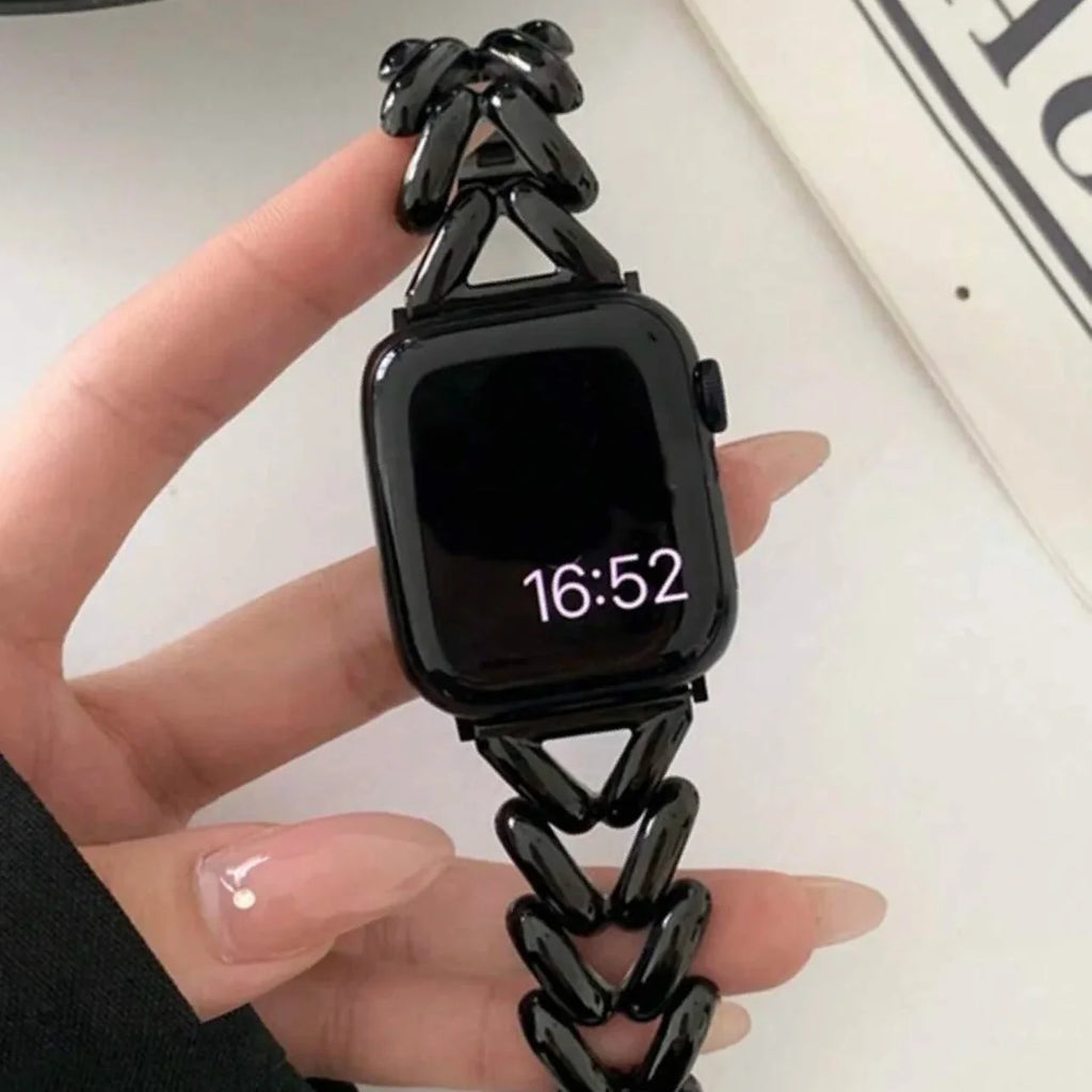 Replacement Apple Watch band in black steel