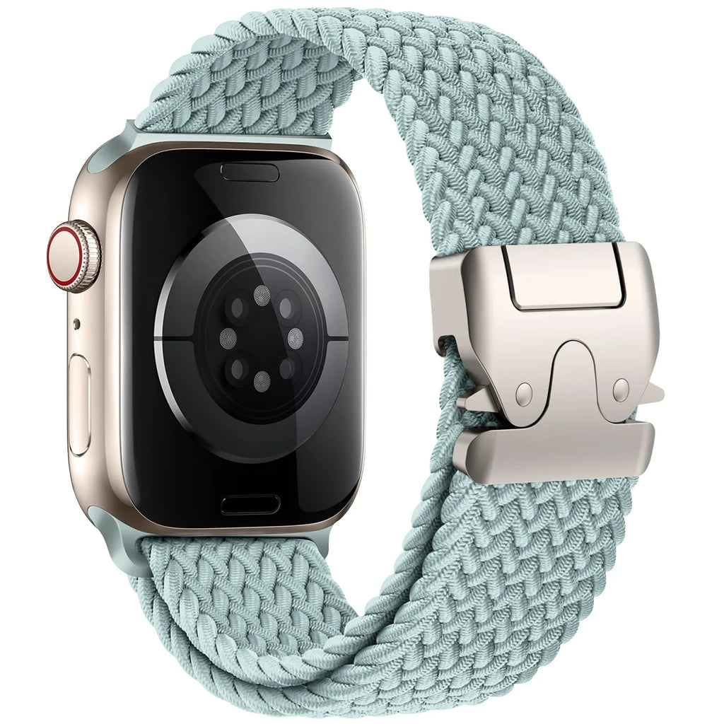 Apple Watch replacement band in cyan paracord