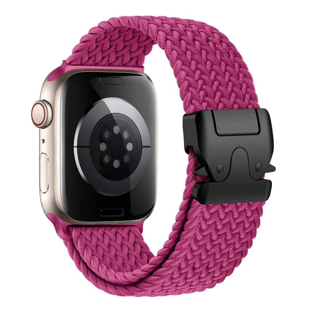 Apple Watch replacement band in fuchsia paracord